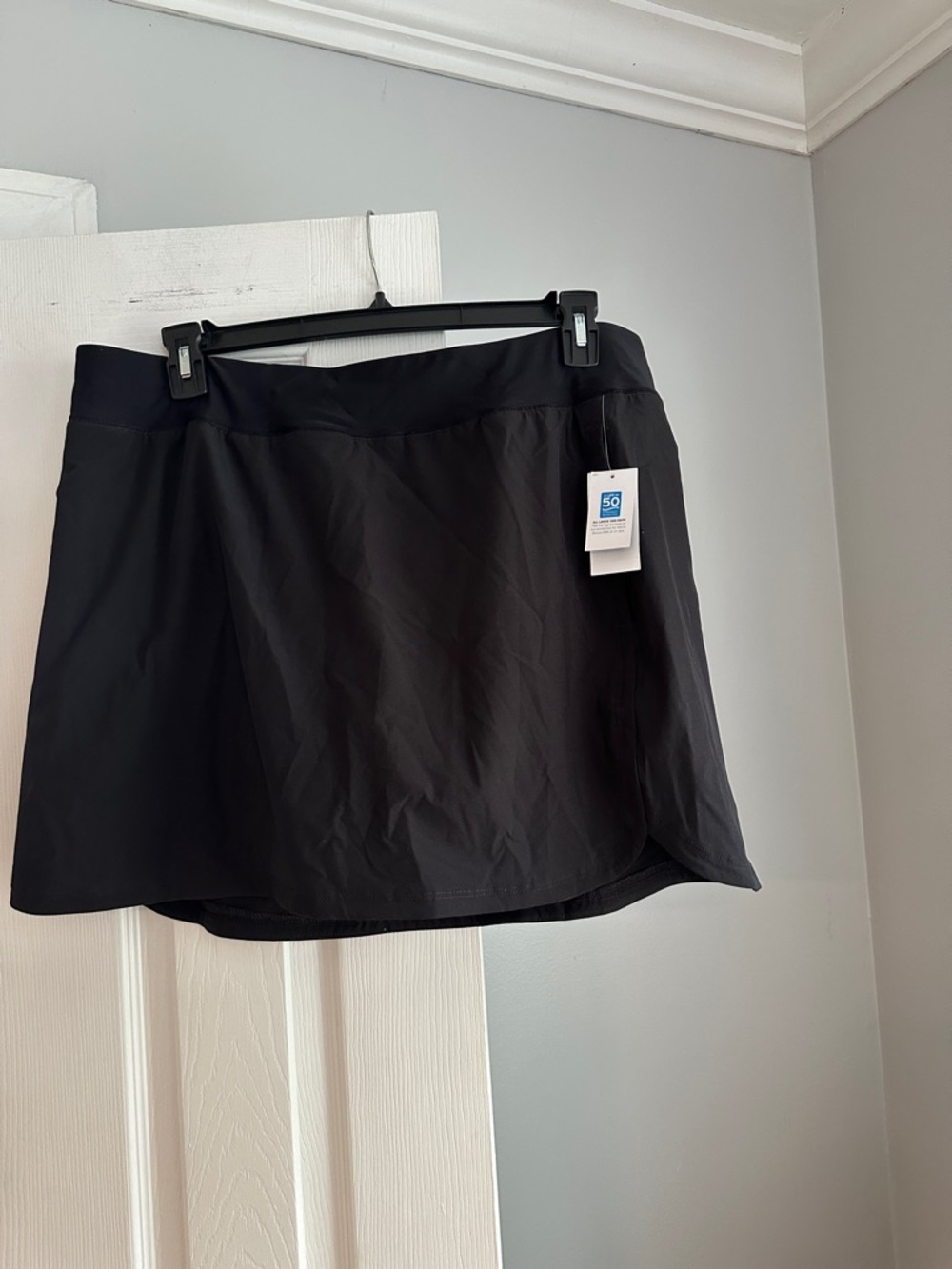 Lands End Black Swim Skort with 50 UPF Sz 18 NWT